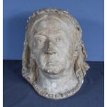 A plaster head of Queen Victoria