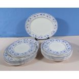 Blue and white transfer printed plates and dishes