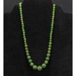 A Chinese jade coloured stone quality necklace