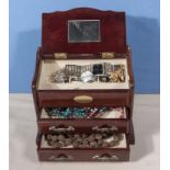 A jewellery box and contents