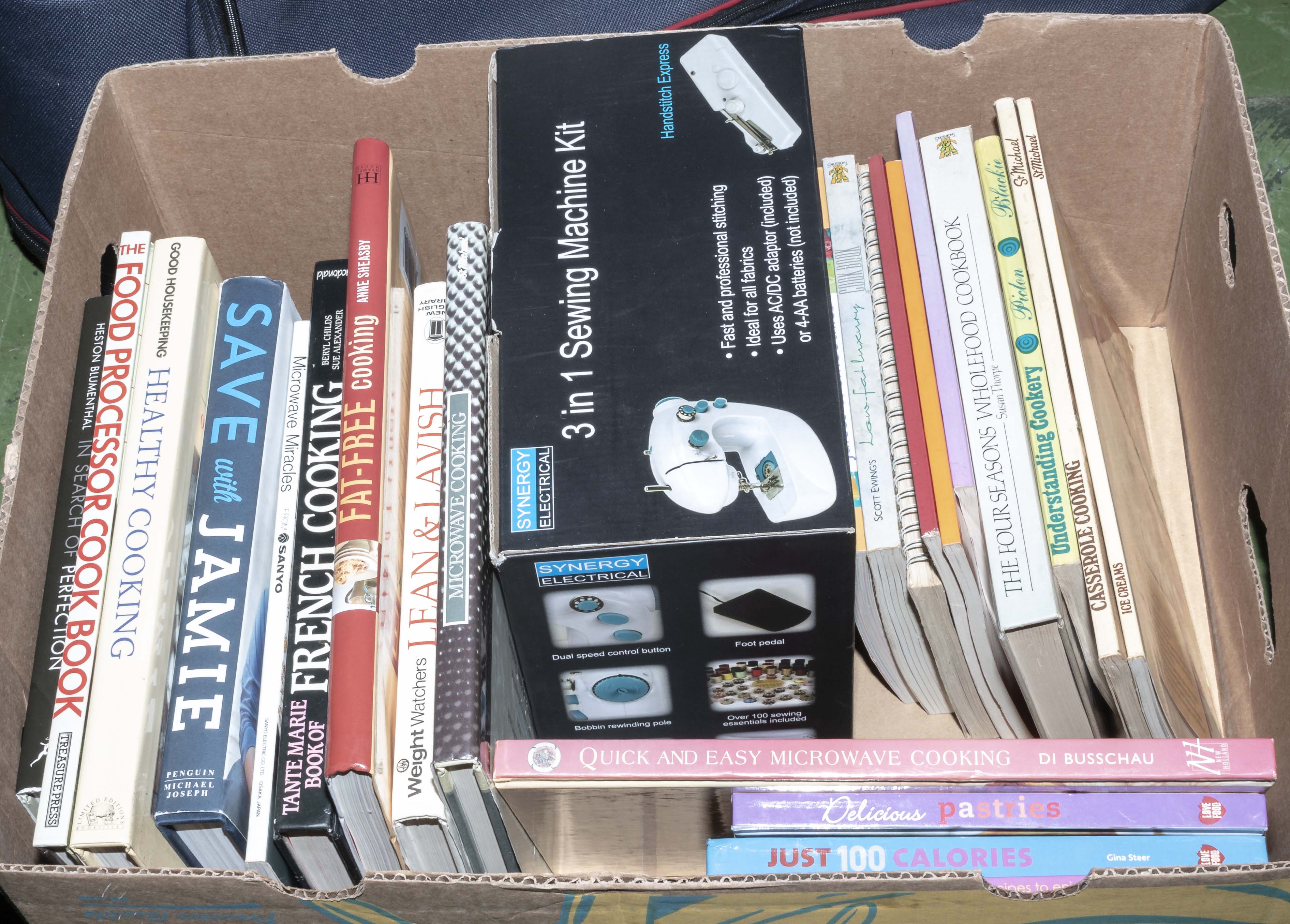 A box of cookery books