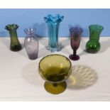 Six pieces of art glass