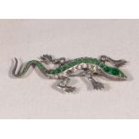 A French 1930s silver salamander brooch, stamped 800