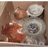 A box containing glass ware