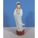 A Chinese Republic period figure of Quan Yin, marks to base, 15 inches tall