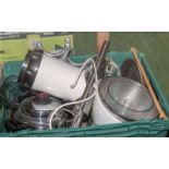 A box containing kitchen equipment