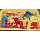 A box of Duplo building blocks