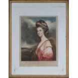 A gilt framed mezzotint of Lady Rushout by Clifford James