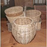 Six wicker baskets