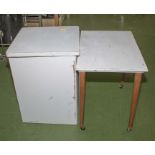 A small table and a storage box
