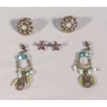 Three pairs of earrings