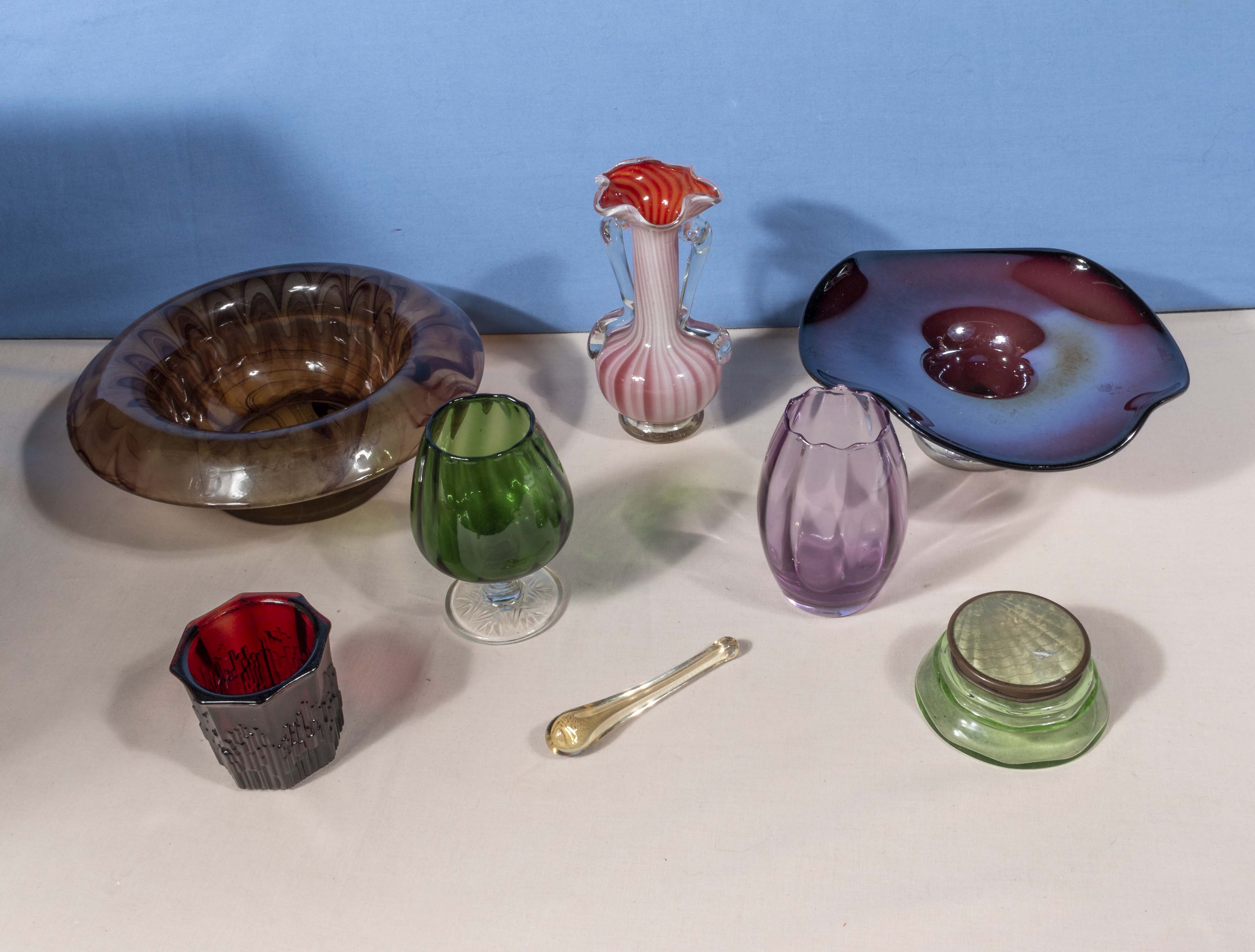 A collection of art glass