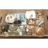A box of assorted pottery and china