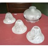 Four glass lamp shades