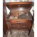 A vintage oak cased record player