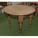 A pine kitchen table