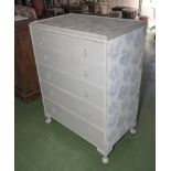 A painted chest of drawers