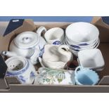 A box of assorted pottery