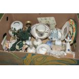 A box of assorted pottery