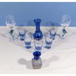 A selection of blue glass