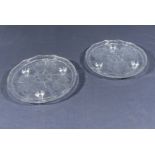 Two pressed glass cake stands