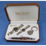 A watch and pen set by Paul Jazdin