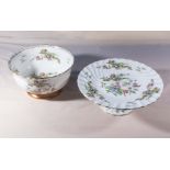 A Crown Staffordshire Pagoda pattern cake stand and bowl