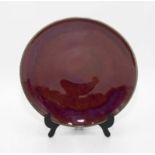 A Song dynasty ox blood glaze plate from the Jun Kilns, 26.5cm diameter