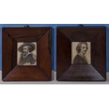 A pair of small rosewood picture frames