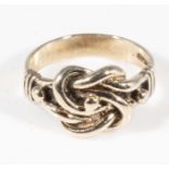 A 9ct gold twisted knot ring