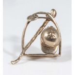 A 9ct gold stirrup, crop and cap pendant