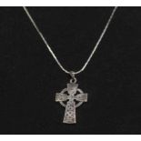 Old silver Celtic cross on new sterling silver chain