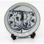 A Chinese Quin dynasty blue and white small plate