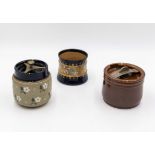 Three Doulton Lambeth tobacco jars