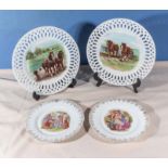 Four decorative ribbon plates