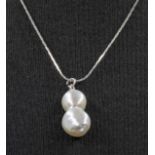 Baroque freshwater pearl pendant on sterling silver chain