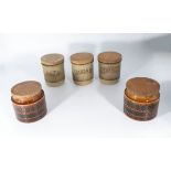 Three stoneware storage jars and two Hornsea jars