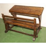 Victorian oak double school desk size 76cm high x 108cm wide x 74cm deep. Nice condition and good
