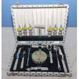 A cased vintage cocktail set