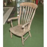 A pine armchair