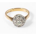 A ladys 18ct gold diamond lower ring