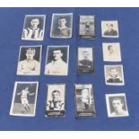 Thirteen vintage photographic football player cards