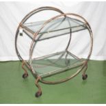 A 1930 deco tea trolley, total depth 72cm height 83cm and 60cm wide