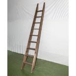 A vintage 9 feet pine step ladder