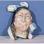 A Beswick pottery American Indian wall plaque, 18cm tall