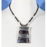 Vintage Tuareg necklace with silver and ebony from Mali/Niger