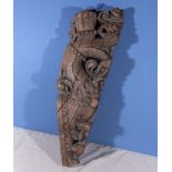 A hardwood carving of a mythical serpent probably from Indonesia, 69cm long