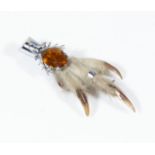 Vintage Scottish grouse claw brooch