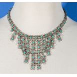 Afghan tribal necklace with turquoise beads