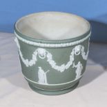 A green Wedgwood jardiniere 20cm tall